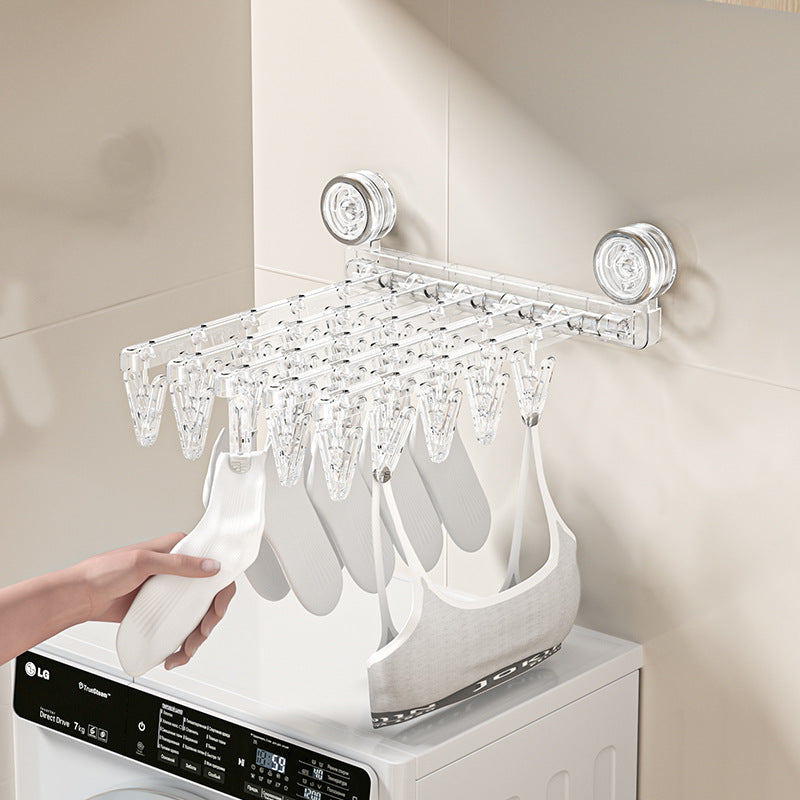 Clothes drying rack with suction cup, foldable, model YM.7002