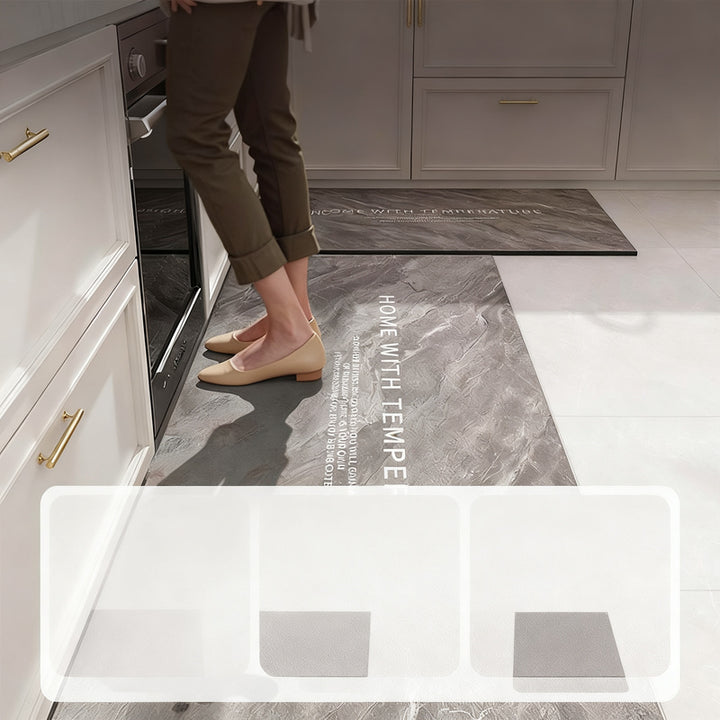Diatomaceous earth kitchen mat, non-slip and oil-repellent