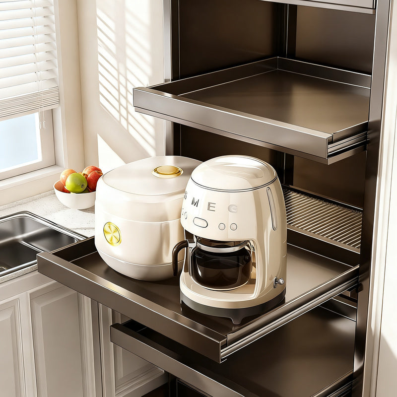 Narrow kitchen stand shelf, movable or fixed