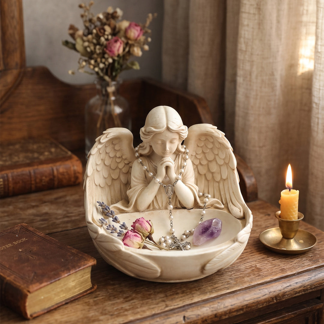 Engel tray made of resin, European rustic