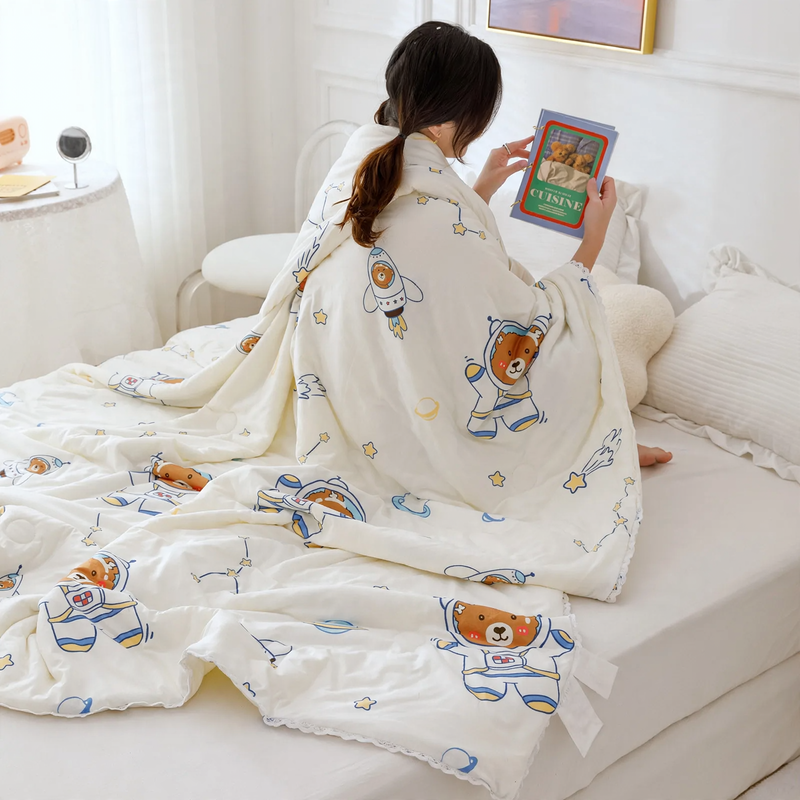 Quilted blanket made of cotton knit, children, four seasons