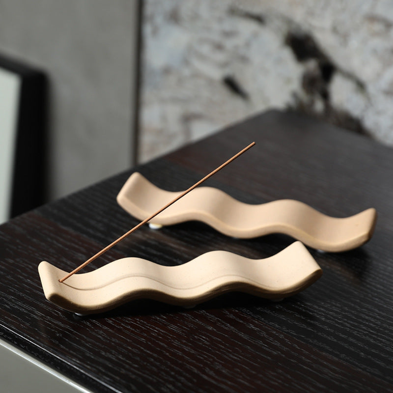 Ceramic Incense Stick Holder, Wave Design