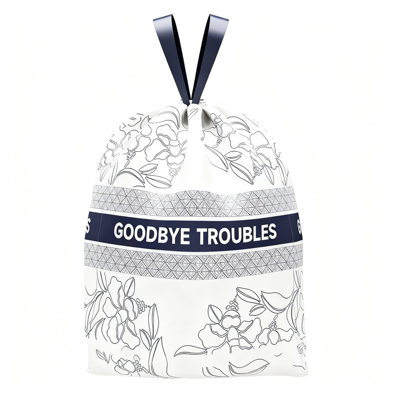 Trash bags with drawstring and handles