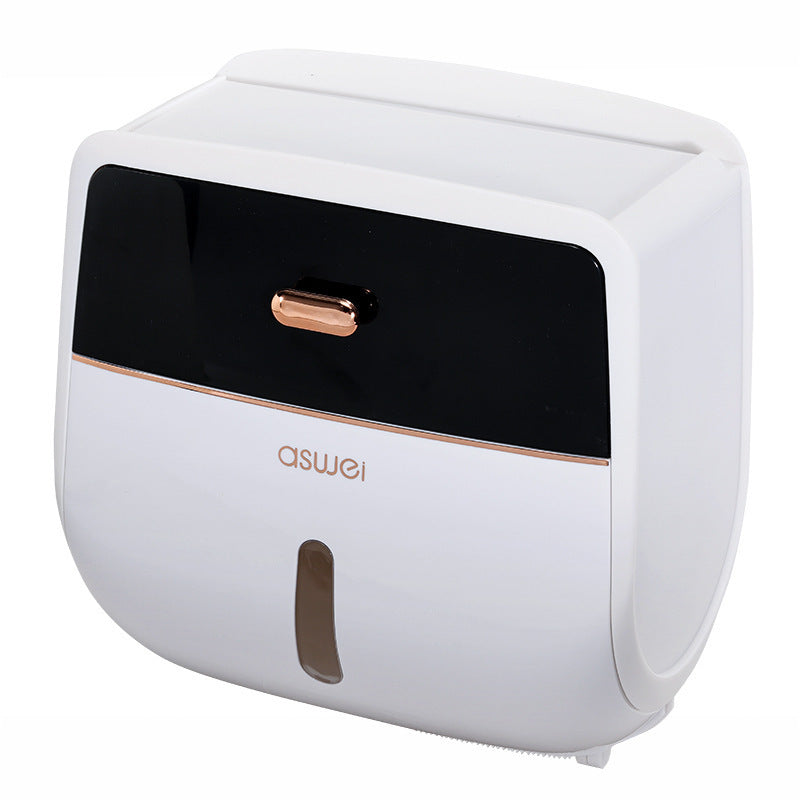 Wall-mounted paper towel holder with storage