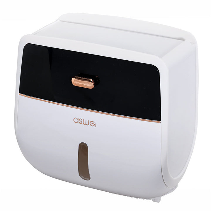 Wall-mounted paper towel holder with storage