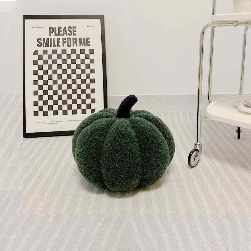 Fluffy pumpkin cuddle cushion, short pile