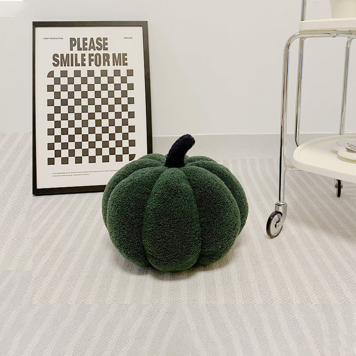 Fluffy pumpkin cuddle cushion, short pile