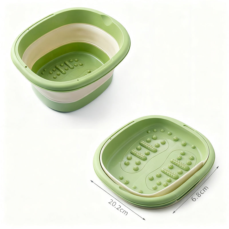 Foldable foot bath with massage function