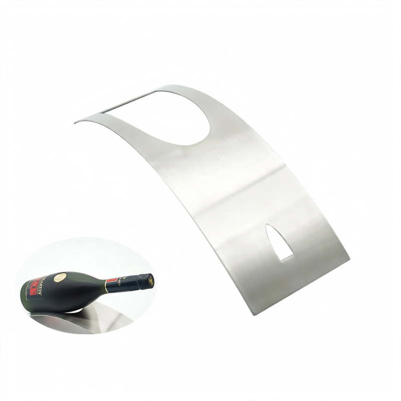 Stainless steel wine bottle holder, arc shape
