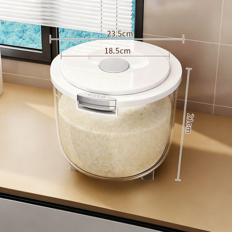 Rice container, plastic, airtight, 7–8 L