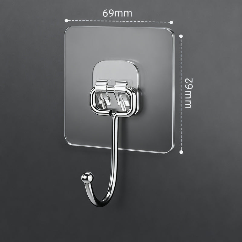 Transparent adhesive hooks made of PVC, load-bearing