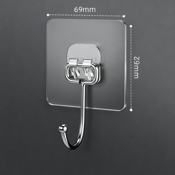 Transparent adhesive hooks made of PVC, load-bearing