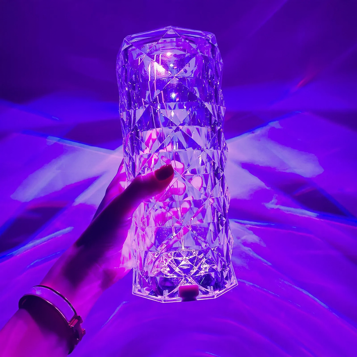 Crystal table lamp, 16 colors, remote control