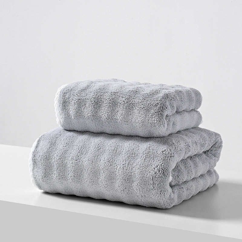 Bath towel and hand towel made of coral fleece