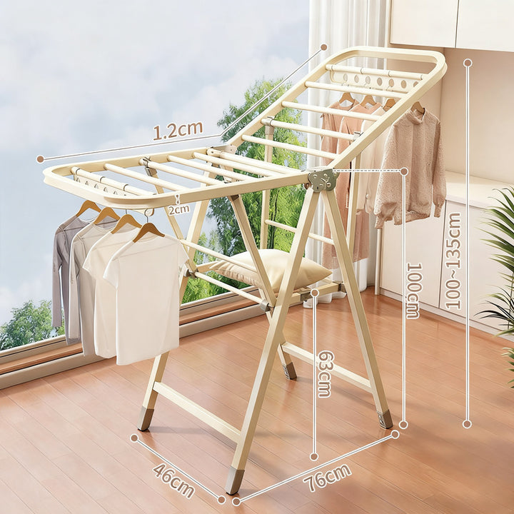Foldable drying rack made of carbon steel