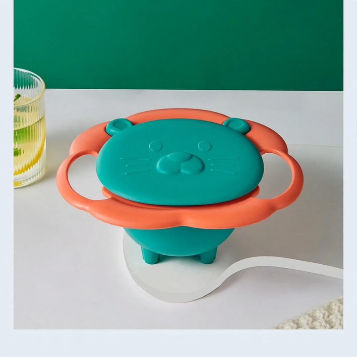 Rotating children's bowl, 19 cm, PP, non-slip