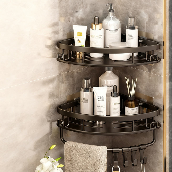 Bathroom corner basket made of aluminum