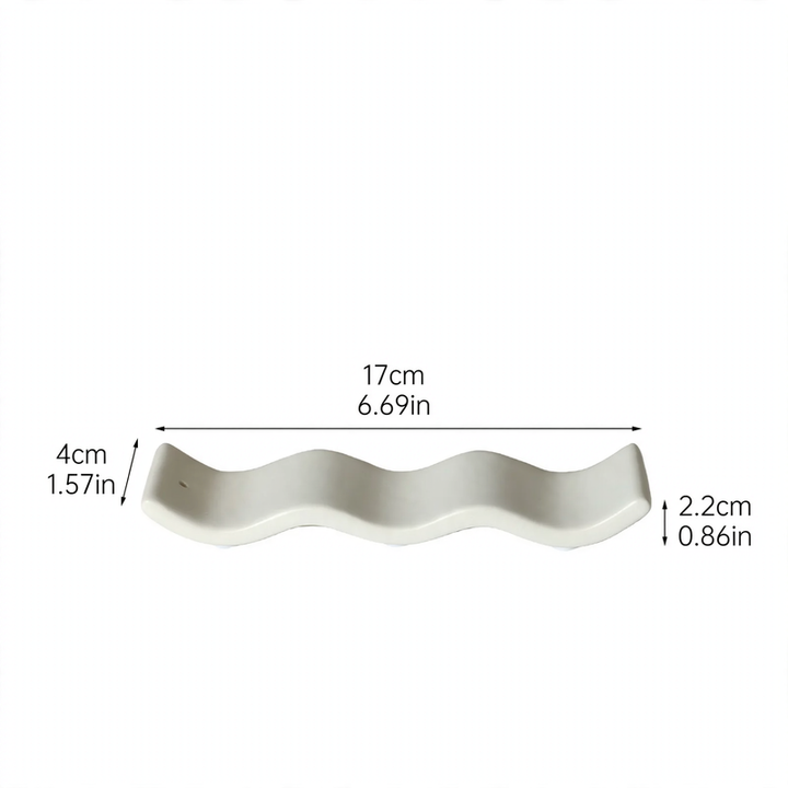 Ceramic Incense Stick Holder, Wave Design