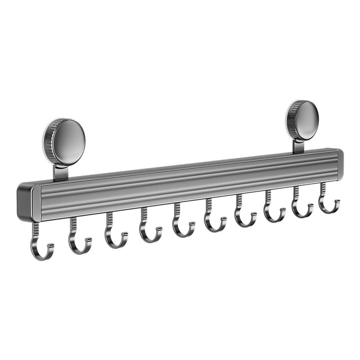 Suction cup kitchen hook rail made of aluminum