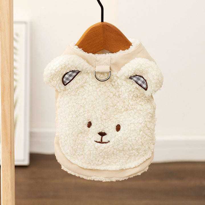 Dog coat with bear motif, polyester