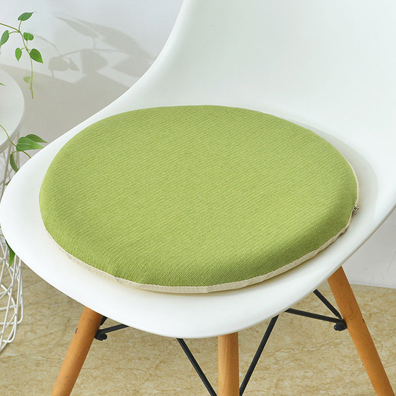 Round seat cushion made of cotton and linen