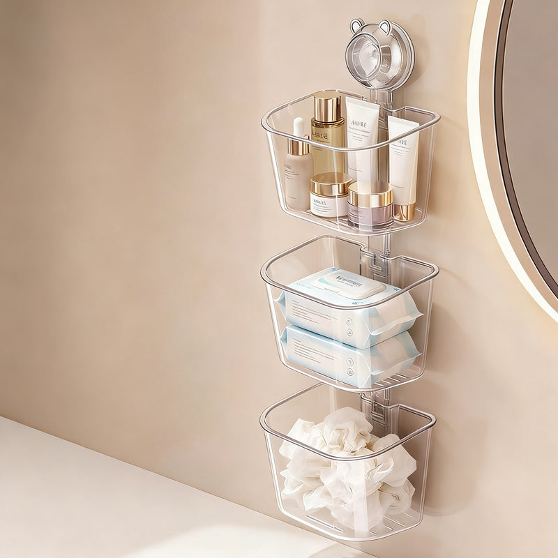 Wall-mounted storage box for washcloths, PET