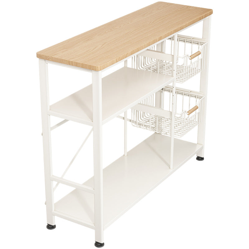 Kitchen work table with storage, narrow design