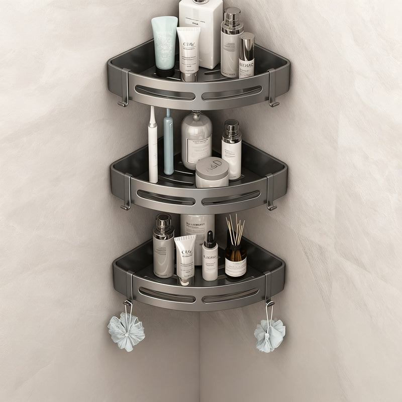 Triangle wall shelf for bathroom, no drilling