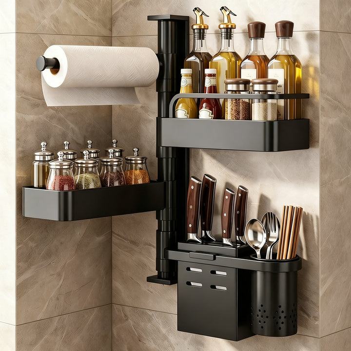 Rotatable bathroom wall shelf made of carbon steel