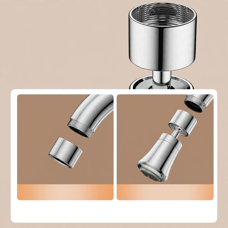 Retractable faucet attachment, 360° rotatable