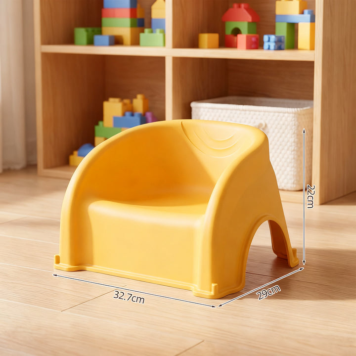 Plastic children's chair with backrest, stackable