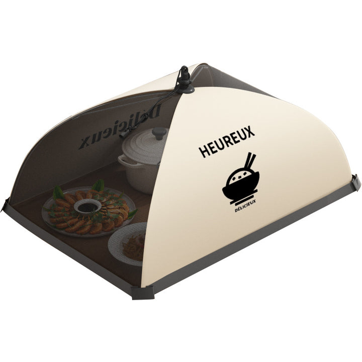 Foldable food cover made of mesh fabric