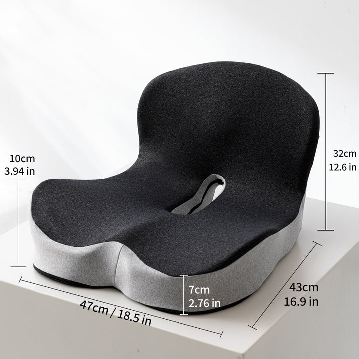 Seat cushion with backrest made of memory foam