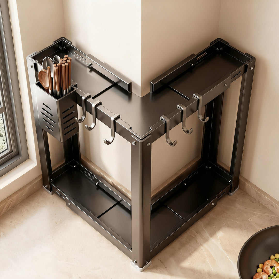 Wall shelf for kitchen, carbon steel, 2–3 tiers