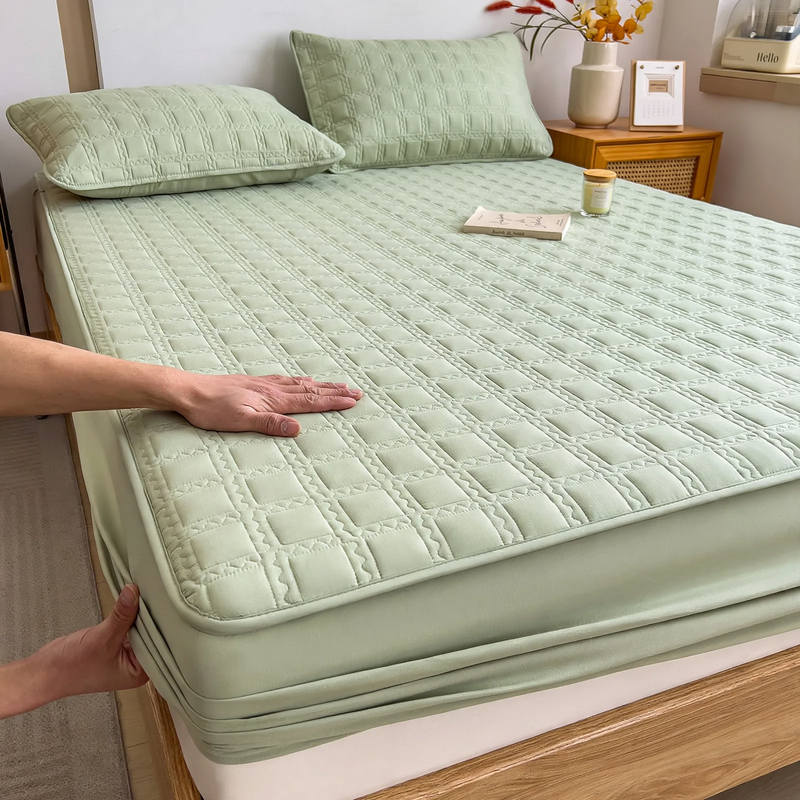 Fitted sheet, synthetic, padded