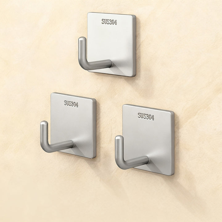 Stainless steel adhesive hooks with strong hold