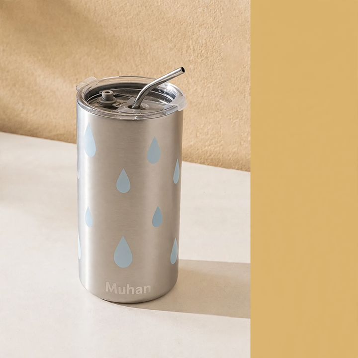 Insulated mug 350–600 ml with double wall and drinking lid