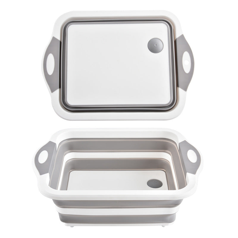 Folding vegetable bowl with strainer