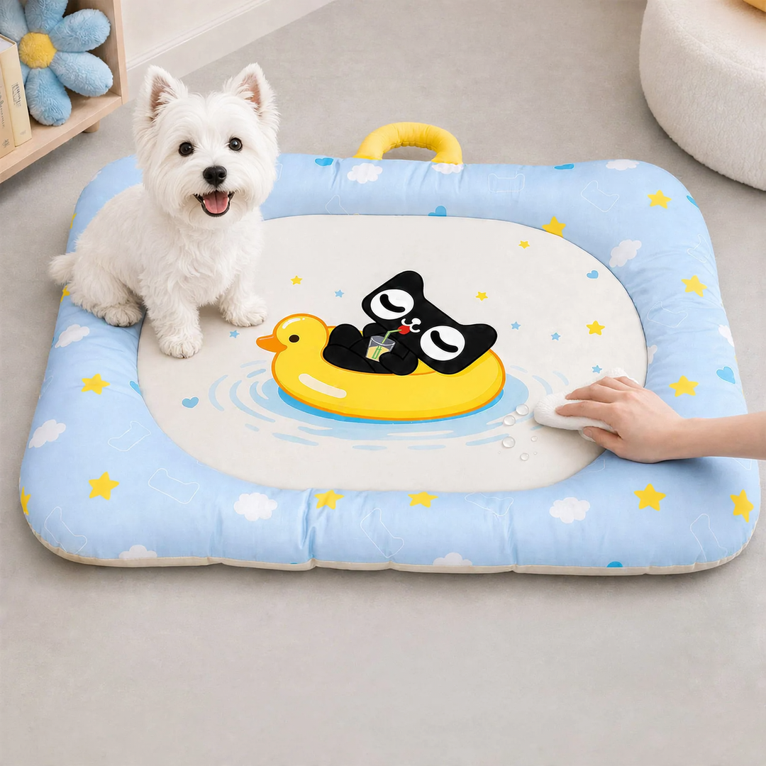 Pet bed with carrying handle, waterproof, warming