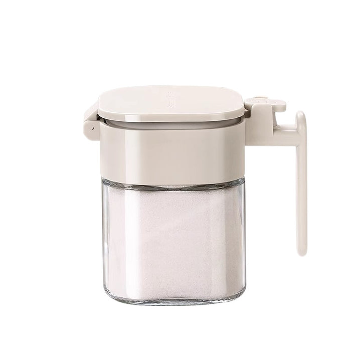 Spice jar with spoon, glass, airtight