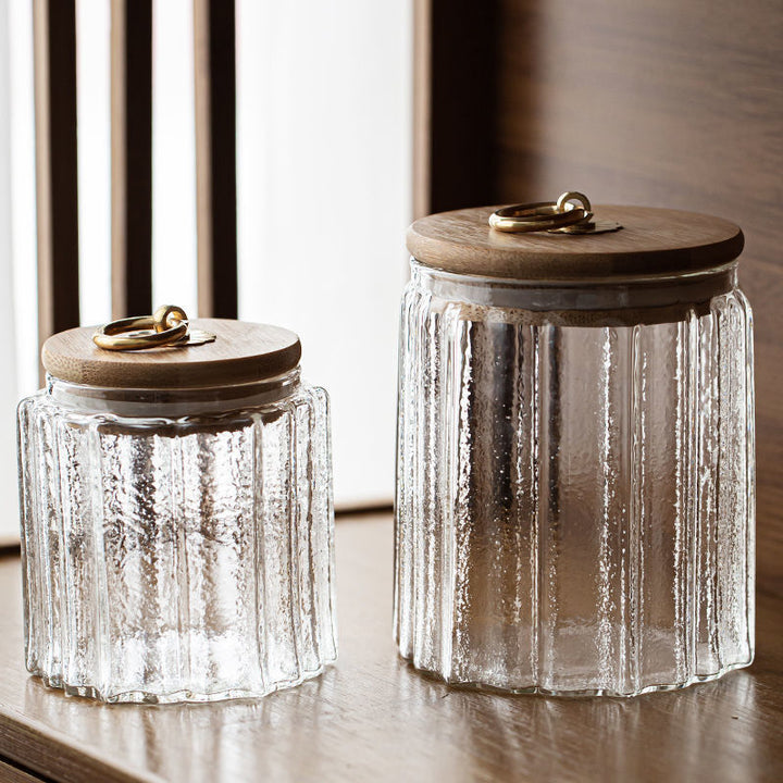 Flower-shaped glass storage, transparent, modern