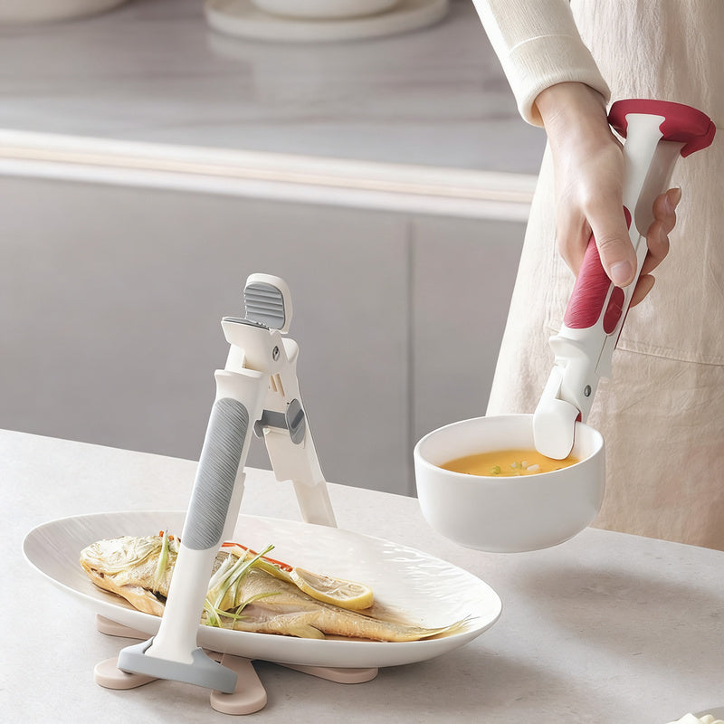2-in-1 bowl tongs with insulating function