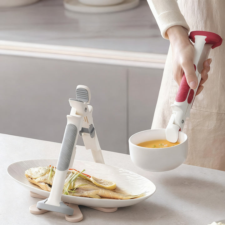 2-in-1 bowl tongs with insulating function
