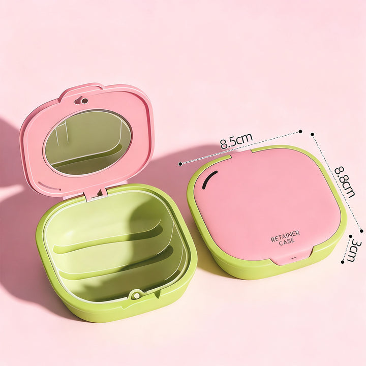 Portable storage box for braces and retainers