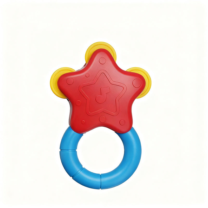 Baby rattle and teething ring, 0–3 years