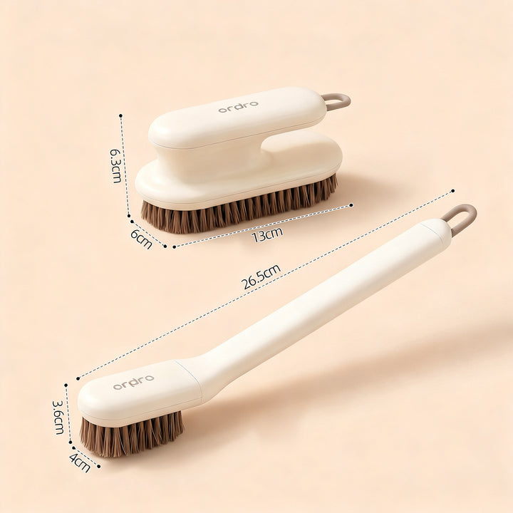 Shoe and laundry brush with soft bristles