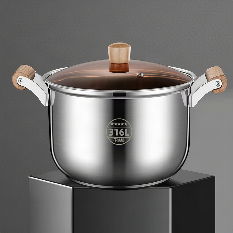 Stainless steel cooking pot 20 cm, 1.1–2 L, model HD190912