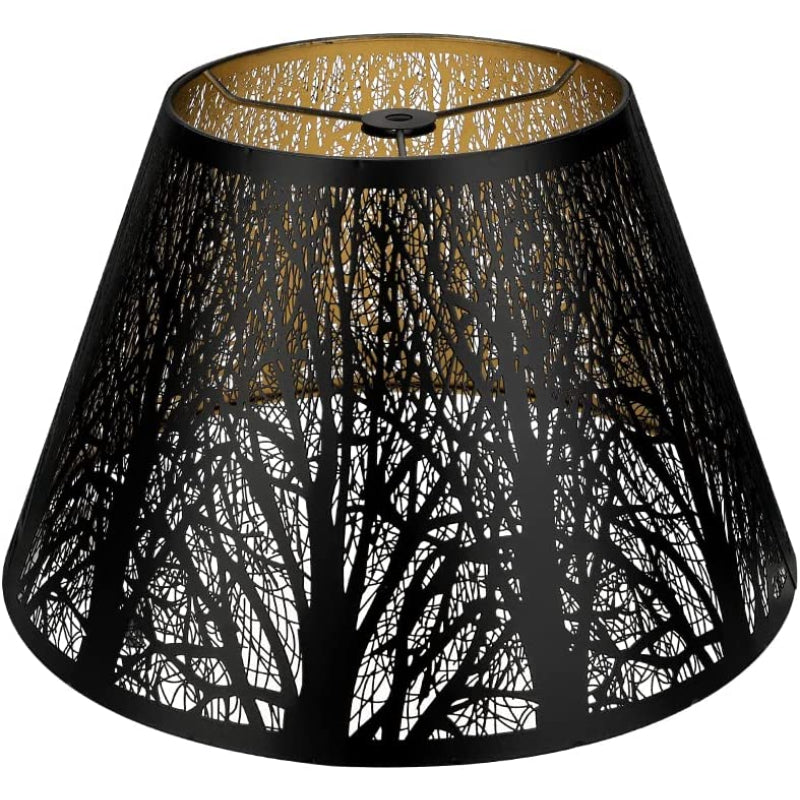 Stornfield | Medium Barrel Fabric Lamp Shade for Table and Floor Lamps, 7x13x7.8 Inches, Natural Ventilated Linen, Handmade, Spider (White)