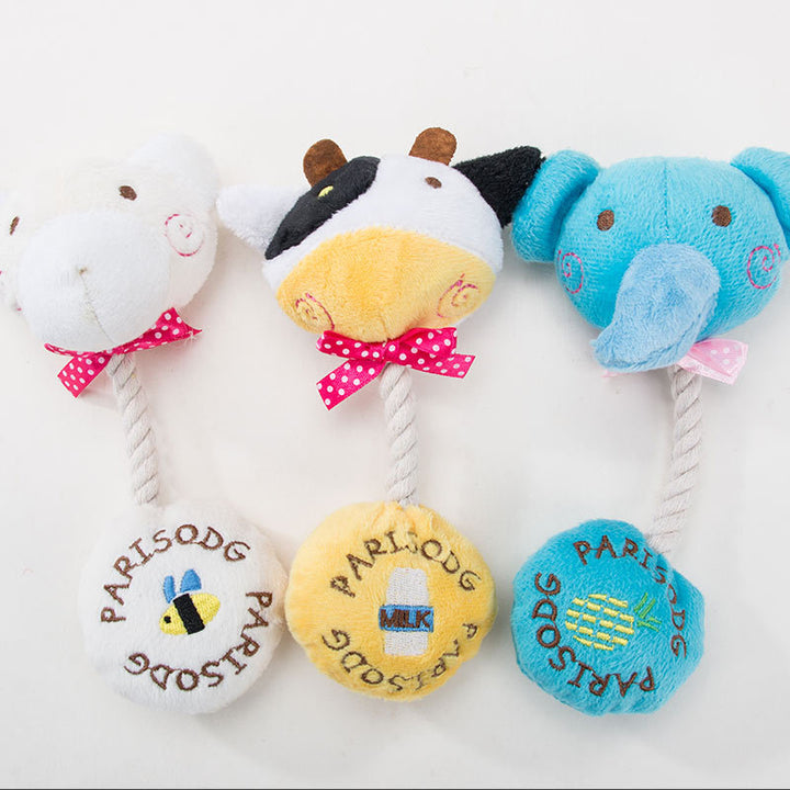 Plush toy with squeaker for dogs