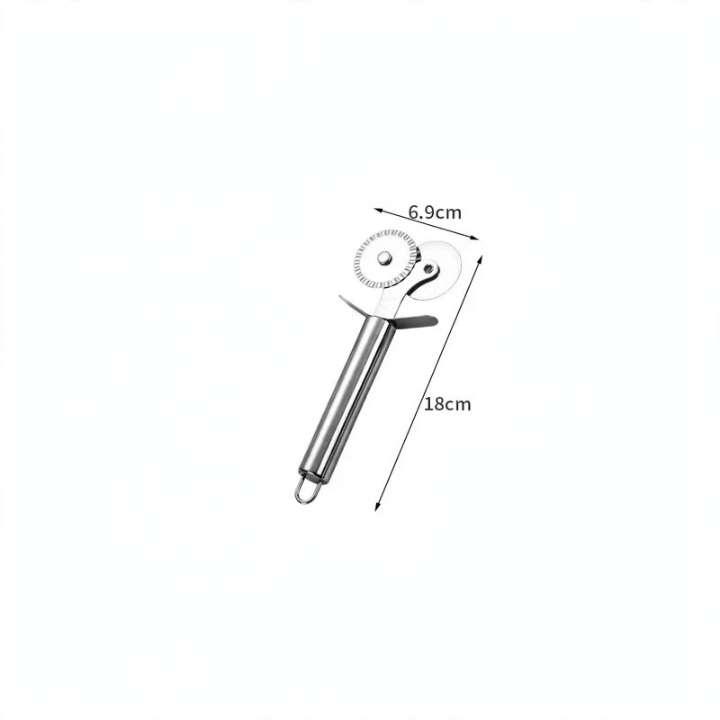 Pizza cutter and cake server made of stainless steel